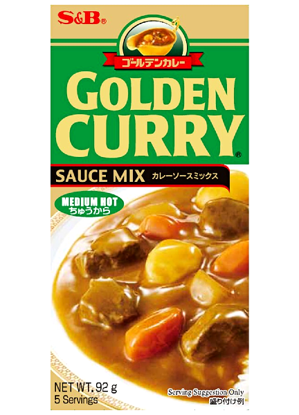 Golden Curry Medium Hot (średnio ostre) 92g - S&B - danie w 30 min