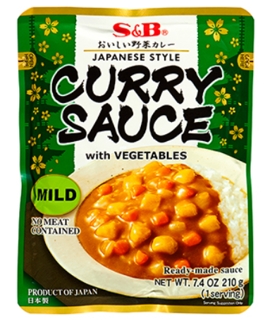 Gotowy sos curry z warzywami, łagodny 210g - S&B
