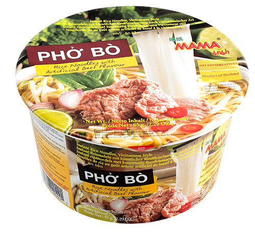 Zupa Pho Bo wołowa z makaronem ryżowym 65g - MAMA