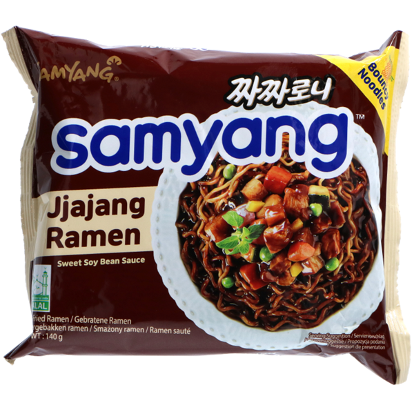 Chacharoni Jjajang Ramen, makaron stir-fry z sosem z czarnej fasoli, łagodny 140g - Samyang