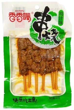 Dried Soy Stick Chicken Flavor, wegetariańskie szaszłyki na pikantno z suszonego tofu o smaku kurczaka shaokao 60g - Joytofu XiangXiangZui