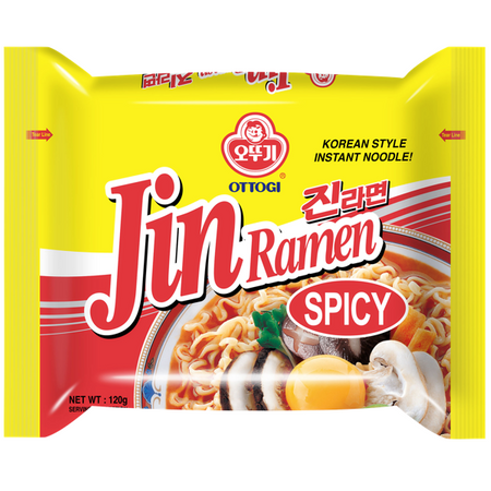 Zupa makaronowa Jin Ramen Spicy, bardzo ostra 120g - Ottogi