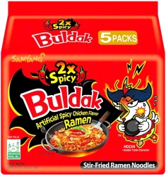 Buldak Ramyun 2xSpicy makaron instant o smaku bombowo ostrego kurczaka 5 x 140g - Samyang
