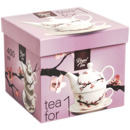 Zestaw do herbaty Tea For One, porcelanowy Sakura 400ml - Royal Tea