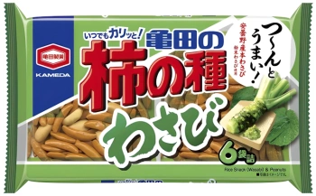 Kaki no Tane, przyprawione krakersy ryżowe wasabi z orzeszkami 164g (6 x 27,5g) - KAMEDA