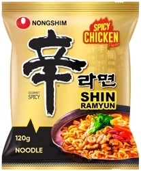 Zupa makaronowa Shin Ramyun Gold Spicy Chicken o smaku kurczaka, bardzo ostra 120g - Nongshim