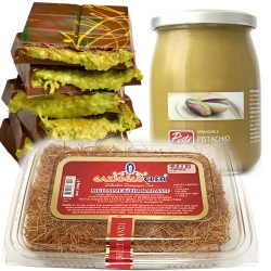 Zestaw do dubajskiej czekolady ciasto prażone kataifi 200g + krem pistacjowy 600g Pisti