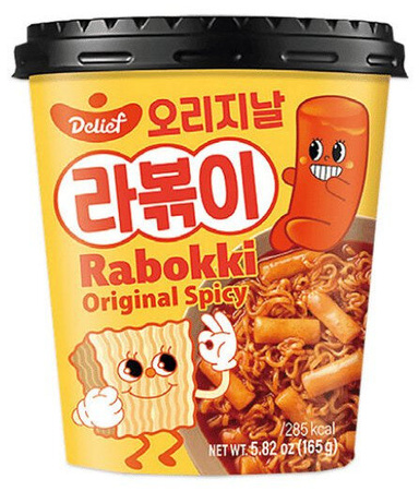 Makaron z kluskami ryżowymi Rabokki Sweet and Spicy, kubek 165g - Delief