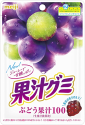 Fruit Juice Gummy Grape 100%, żelki o smaku winogronowym 51g - Meiji
