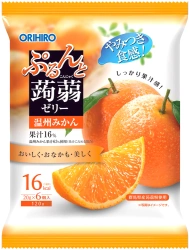 Purunto Konjac Jelly Onshu Mikan, galaretki o smaku pomarańczowym 120g - Orihiro