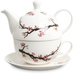 Zestaw do herbaty Tea For One, porcelanowy Sakura 400ml - Royal Tea