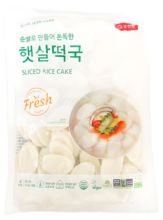 Kluski ryżowe do Tteokbokki, Tteokguk owalne 500g - Gung Jeon Bang