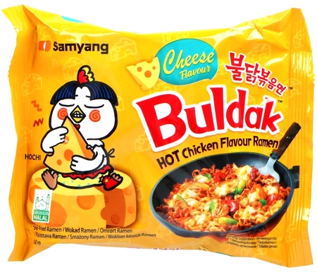 Ramyun Buldak o smaku ostrego kurczaka z serem, ogniście ostry 140g - Samyang