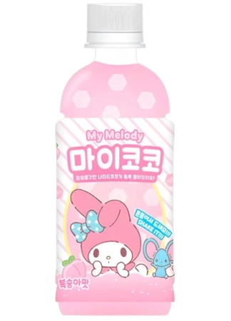 Napój Sanrio Misty My Coco My Melody Peach o smaku brzoskwiniowym z galaretką Nata de Coco 340ml