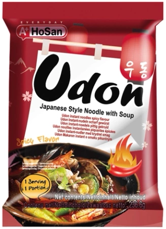 Zupa makaron świeży Udon Instant Noodles Spicy Flavour 233g - HoSan