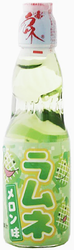 Napój Ramune Melon, japońska oranżada o smaku melonowym 200ml - Hata Kosen
