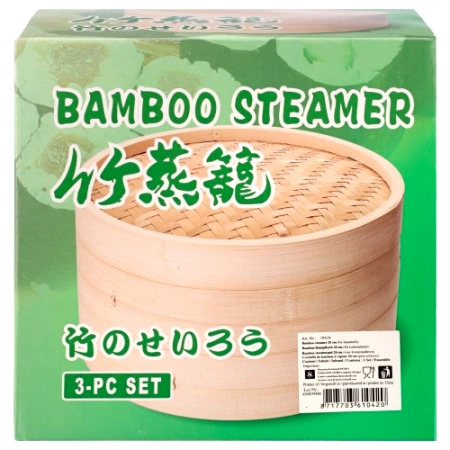 Parowar bambusowy okrągły, dwupiętrowy 20 cm - Shi Ba Ling