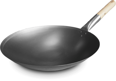 Wok stalowy z okrągłym dnem śr. 38cm (15 cali) - Emro Aziatica