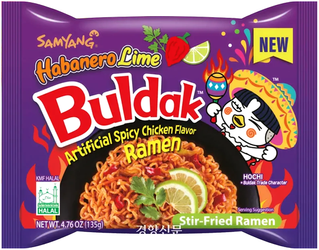 Ramyun Buldak o smaku ostrego kurczaka Habanero Lime, ogniście ostry 5 x 135g - Samyang