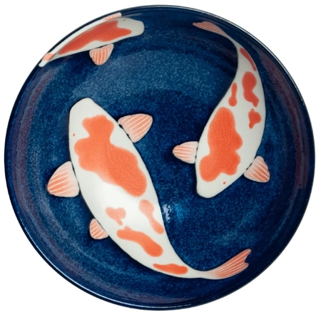Duża japońska miska do ramenu ryby Koi 21,5 x 8 cm - Emro