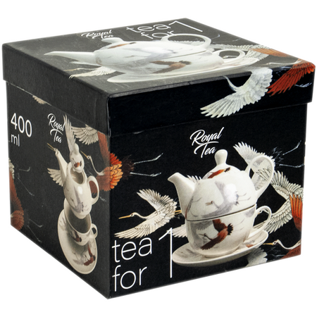 Zestaw do herbaty Tea For One, porcelanowy Żurawie 400ml - Royal Tea