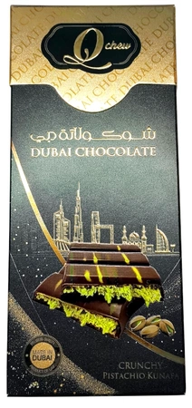Dubai Chocolate Crunchy Pistachio Kunafa, dubajska czekolada z pistacjami i ciastem kataifi 160g - Q Chew