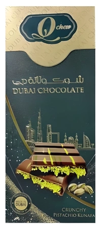 Dubai Chocolate Crunchy Pistachio Kunafa, dubajska czekolada z pistacjami i ciastem kataifi 160g - Q Chew