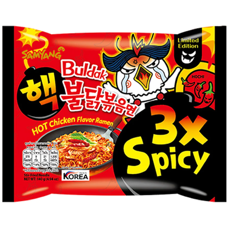 Ramyun Buldak o smaku ostrego kurczaka 3xSpicy, piekielnie ostry 140g - Samyang