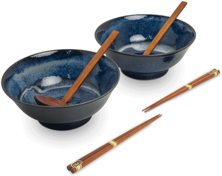 Zestaw misek do ramenu Izayoi niebieski, 6 elementów - Edo Japan