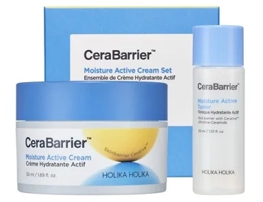 CeraBarrier Moisture Active Cream Special Edition 50ml+30ml - zestaw do pielęgnacji twarzy, serum w kremie i toner - Holika Holika