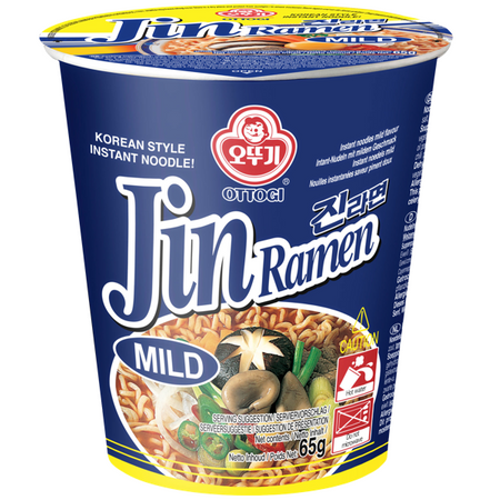 Zupa makaronowa Jin Ramen Mild w kubku, lekko pikantna 65g - Ottogi