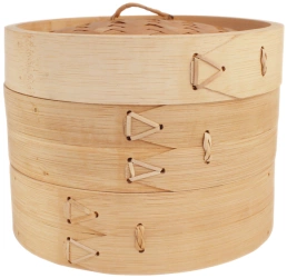 Parowar bambusowy okrągły - 2 piętra, średnica 25 cm - Emro Aziatica