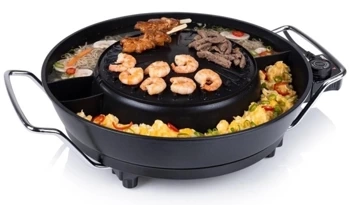 Grill elektryczny do koreańskiego BBQ z funkcją hot pot 3L, średnica 36 cm - Tristar