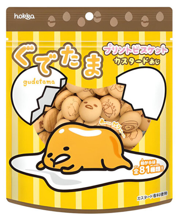 Gudetama Custard Biscuits, herbatniki budyniowe 38g - Hokka