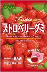 Frutia Strawberry Gummy, żelki o smaku truskawkowym 102g - Kasugai