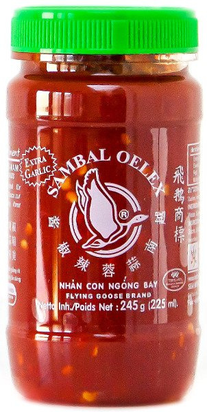 Sambal Oelek (chili 64%) z dodatkiem czosnku 225ml - Flying Goose
