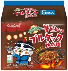 Danie o smaku ostrego kurczaka Yakisoba Buldak 5 x 125g - Samyang Japan