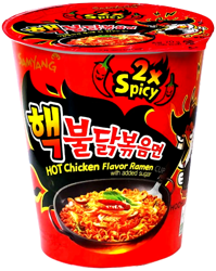 Buldak Ramyun 2xSpicy makaron instant o smaku bombowo ostrego kurczaka w kubku 70g - Samyang