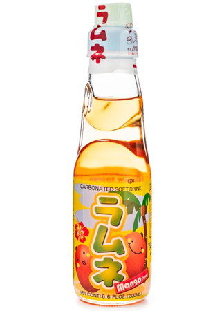 Napój Ramune Mango, japońska oranżada o smaku mango 200ml - Hata Kosen