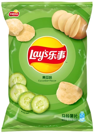 Chipsy ziemniaczane Cucumber Flavor o smaku zielonego ogórka 70g - Lay's