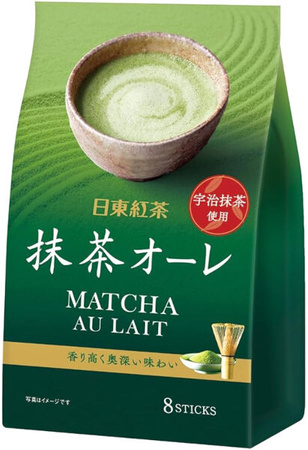 Matcha Au Lait, zielona herbata matcha z mlekiem instant 8x12g - Nitto Kocha