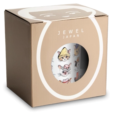 Kubek z filtrem do herbaty, kapeluszowe Kotki 300ml - Jewel Japan