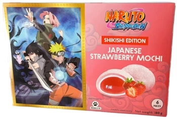 Mochi Naruto Shippuden Shikishi Edition Strawberry, ryżowe ciasteczka z nadzieniem truskawkowym 180g - Bamboo House