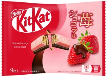 KitKat Strawberry Chocolat o smaku truskawek i czekolady, torebka 9 sztuk (104,4g) - Nestlé