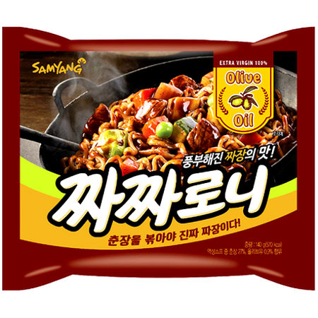 Chacharoni, makaron stir-fry z sosem z czarnej fasoli, łagodny 140g - Samyang