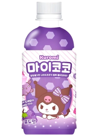 Napój Sanrio Misty My Coco Kuromi Grape o smaku winogronowym z galaretką Nata de Coco 340ml