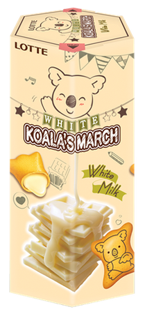 Koala's March White Milk, herbatniki z białą czekoladą 37g - LOTTE