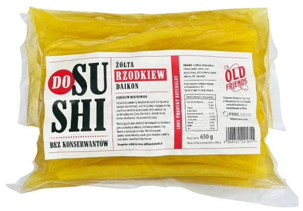 Rzodkiew daikon marynowana do sushi 650g - Old Friends