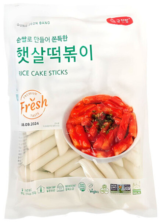 Kluski ryżowe do Tteokbokki, słupki 500g - Gung Jeon Bang