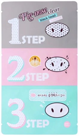Pignose clear black head 3 step kit plastry do oczyszczania nosa z zaskórników - Holika Holika